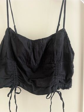Urban Outfitters Black Drawstring Cropped Cami Top - Women